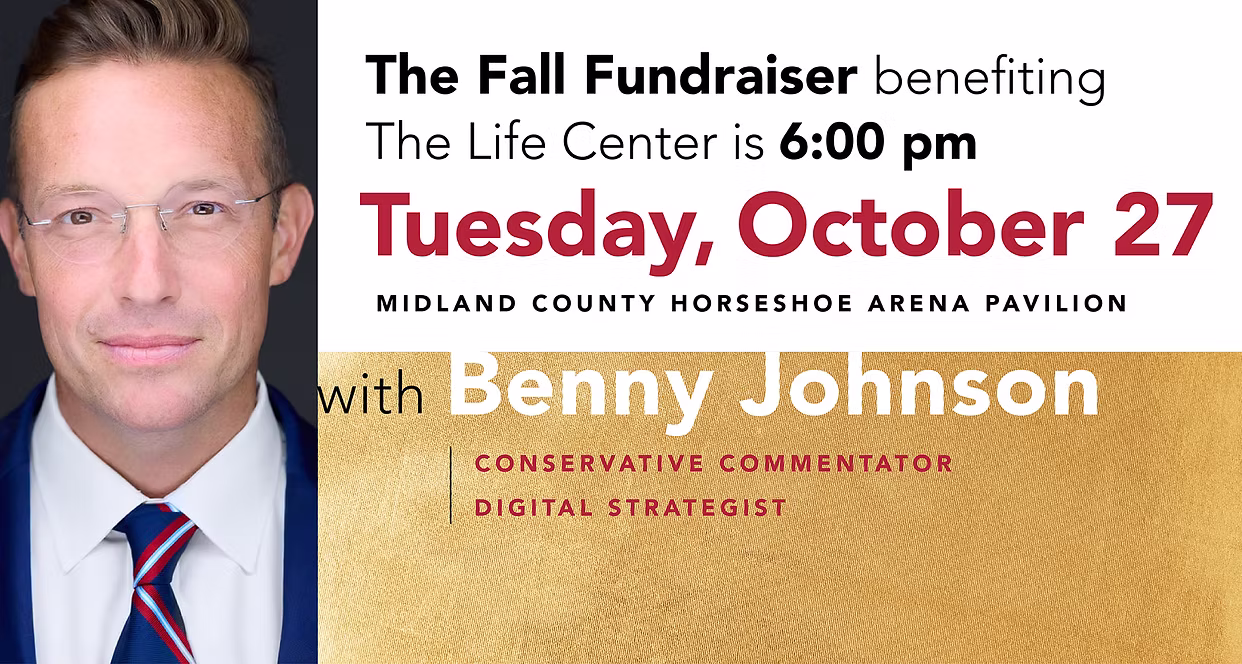 Invitation to The Life Center's annual Fall Fundraiser